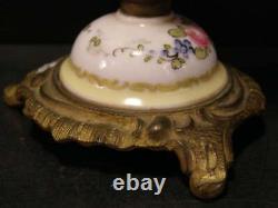 Antique French Sevres HAND PAINTED Gilt Bronze Porcelain Lady Portrait Oil Lamp