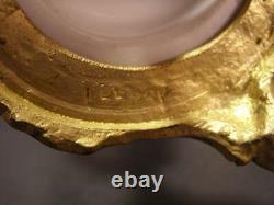 Antique French Sevres HAND PAINTED Gilt Bronze Porcelain Lady Portrait Oil Lamp