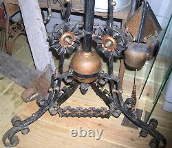 Antique French Victorian Ornate Adj Wrought Iron Oil Floor Lamp NO SHIPPING