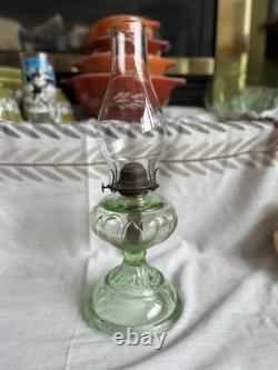 Antique GIANT Kerosene / Oil Lamp Petal Pattern With Funnel