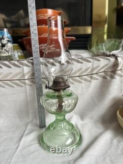 Antique GIANT Kerosene / Oil Lamp Petal Pattern With Funnel