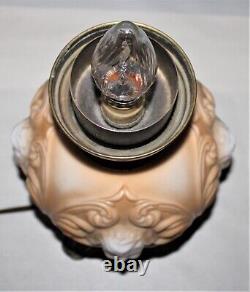 Antique GWTW Baby Face Cherub Electrified Oil Lamp