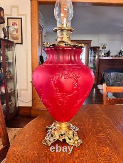 Antique GWTW Consolidated Oil Lamp Gone With The Wind Lamp Jumbo Presentation