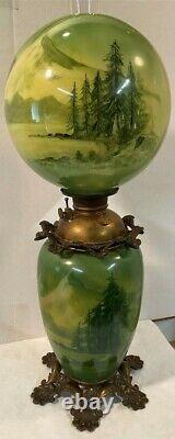 Antique GWTW Gone with the wind parlor banquet oil kerosene lamp