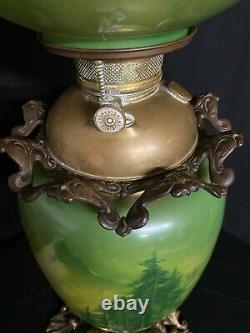 Antique GWTW Gone with the wind parlor banquet oil kerosene lamp