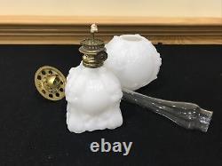 Antique GWTW MILK GLASS MINIATURE OIL KEROSENE LAMP NUTMEG BURNER Smith Fig 397