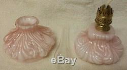Antique GWTW Miniature Oil Lamp Pink Ruffled Design