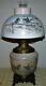 Antique GWTW Oil Lamp Electrified with W&S Wallace & Son Drop In Font Blue Birds