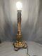 Antique Galvano P. Mori Heavy Bronze Pedestal Oil Lamp Base Electrified