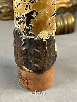 Antique Galvano P. Mori Heavy Bronze Pedestal Oil Lamp Base Electrified