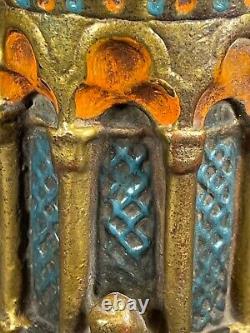 Antique Galvano P. Mori Heavy Bronze Pedestal Oil Lamp Base Electrified