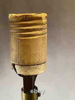 Antique Galvano P. Mori Heavy Bronze Pedestal Oil Lamp Base Electrified