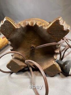 Antique Galvano P. Mori Heavy Bronze Pedestal Oil Lamp Base Electrified