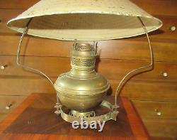 Antique General Store Hanging Oil Lamp with Tin Shade