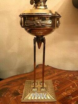 Antique German Brass Kerosene Oil Lamp