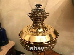 Antique German Brass Kerosene Oil Lamp