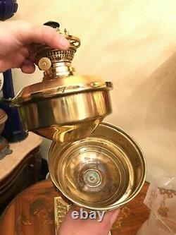 Antique German Brass Kerosene Oil Lamp