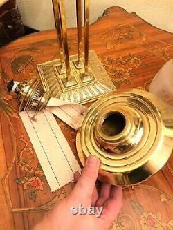 Antique German Brass Kerosene Oil Lamp