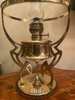 Antique German Brass Polished Kerosene Oil Lamp Matador Brenner