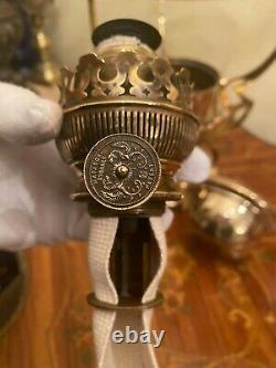 Antique German Brass Polished Kerosene Oil Lamp Matador Brenner