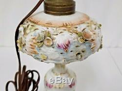 Antique German Dresden Porcelain Oil Lamp Converted