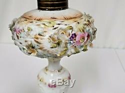 Antique German Dresden Porcelain Oil Lamp Converted