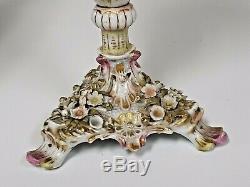 Antique German Dresden Porcelain Oil Lamp Converted