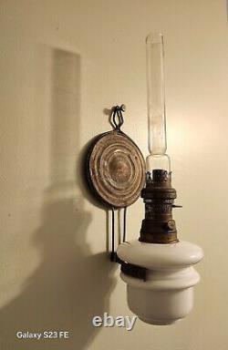 Antique German Wall Mount Oil Lamp