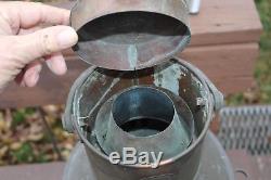 Antique Giant Brass/Copper Ship Anchor Lantern Lamp Nautical Oil Burner