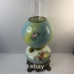 Antique Gone WithThe Wind P. & A. Co. Parlor Hurricane Oil Lamp Hand Painted 17H