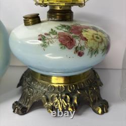 Antique Gone WithThe Wind P. & A. Co. Parlor Hurricane Oil Lamp Hand Painted 17H