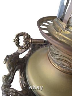 Antique Gone With The Wind 31 Fostoria Glass Oil Lamp Converted To Electric