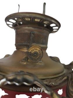 Antique Gone With The Wind 31 Fostoria Glass Oil Lamp Converted To Electric