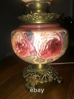 Antique Gone With The Wind Gwtw Parlor Oil Lampelectrified