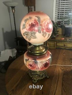Antique Gone With The Wind Gwtw Parlor Oil Lampelectrified