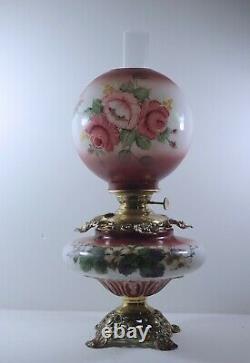 Antique Gone With The Wind Lamp Kerosene Oil Lamp Roses Success Pittsburgh