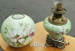 Antique Gone With the Wind Oil LampHand painted Electrified A Beauty! We Ship
