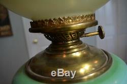 Antique Gone with the Wind Lamp White Electrified Parlor Oil Lamp Stunning