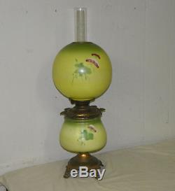 Antique Gone with the Wind Oil Lamp Poppy Flower Decor Non-Electric