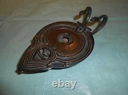 Antique Grand Tour 19c Colza Oil Lamp Egyptian Revival Vintage Rotating Wicks