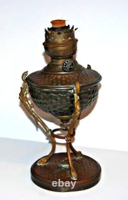 Antique Greek Mythology Themed Copper Bronze Oil Lamp with Matador brand burner