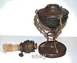 Antique Greek Mythology Themed Copper Bronze Oil Lamp with Matador brand burner