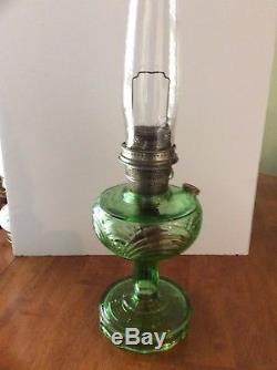 Antique Green Aladdin Oil Burning Lamp