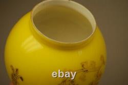 Antique Gwtw Old Oil Kerosene Lamp Mini Yellow Cased Sandwich Glass Globe Shade
