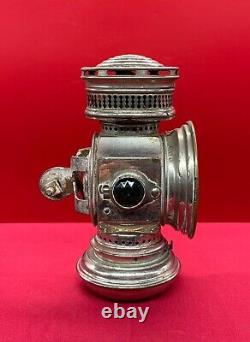 Antique HINE WATT Chicago BICYCLE LAMP early c. 1890 rare find bike oil lantern