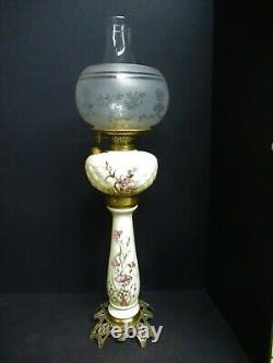 Antique HP Clark's Patent 2 Pc. Banquet Oil Lamp