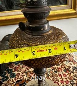 Antique Hand Blown Glass Oil Burner- A Franch Art Nouveau Depose