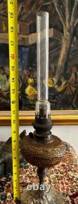 Antique Hand Blown Glass Oil Burner- A Franch Art Nouveau Depose