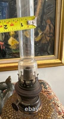 Antique Hand Blown Glass Oil Burner- A Franch Art Nouveau Depose