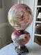 Antique Hand Painted Flowers Gone with the Wind Globe Hurricane Electric Lamp